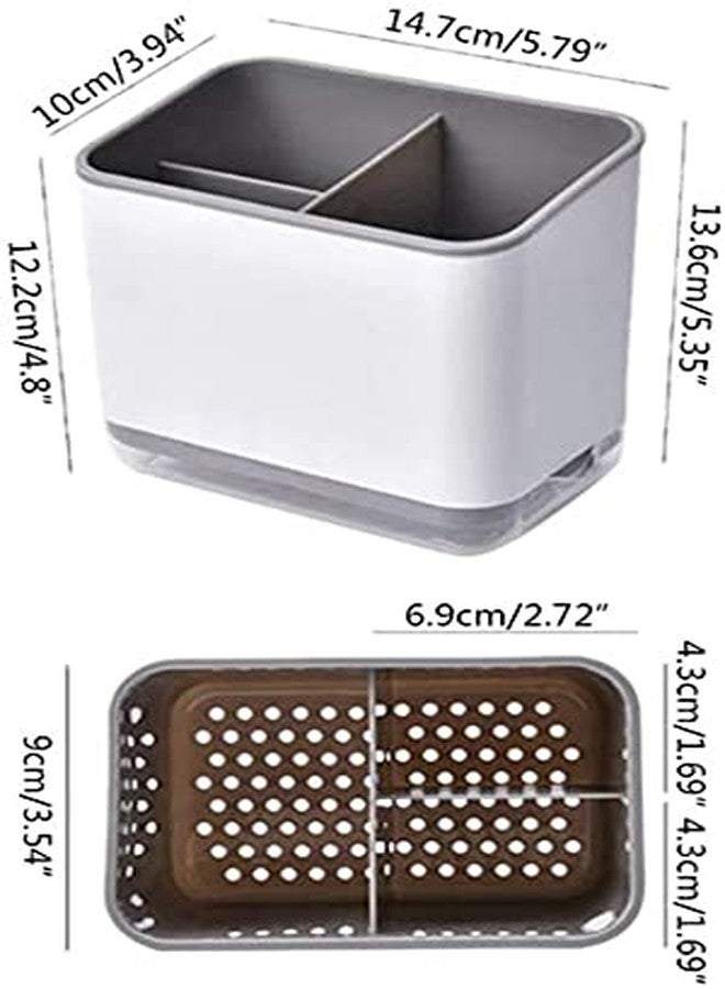UNIQUE CART Multifunctional Spoon Fork Chopstick Storage Holder Box Double Layer Cutlery Drain Rack Organizer Racks for Kitchen (Grey) - Image 2